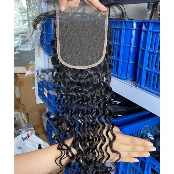 Water Wave Human Hair Lace Closure 4x4 Lace Size
