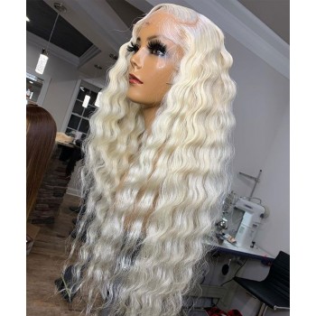 #60 Color Loose Wave Transparent Lace Front Wigs For Sale
