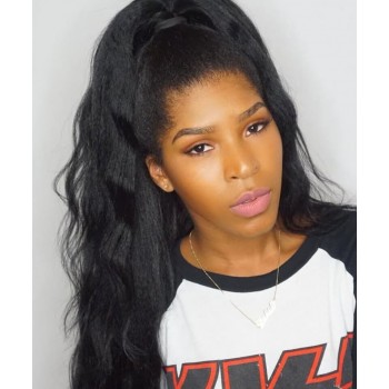 6X6 HD Lace Closure Wigs Light Yaki Straight Wig 180% Density 10-30 Inches