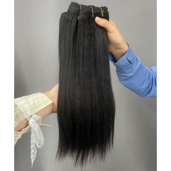 Light Yaki Straight Pu Clip In Human Hair Extensions For Sale