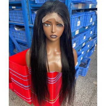 Light Yaki Straight 4X4 Lace Closure Human Hair Wigs