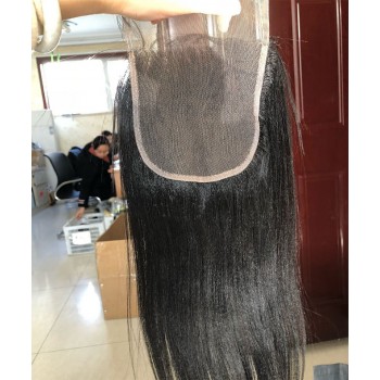 Yaki Straight Human Hair 5x5 Lace Closure 8-20 Inches Human Hair For Women