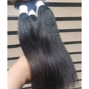 Light Yaki Straight Malaysian Virgin Hair Bundles 10-30 inches For Women
