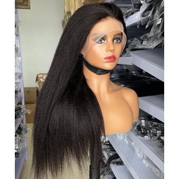 Italian Yaki Straight 13X6 Lace Front Human Hair Wigs