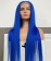 Blue Straight 13X4 Lace Front Human Hair Wigs Pre Plucked
