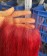 99J Red Color Straight Human Hair Bundles With Lace Closure