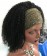 Afro Kinky Curly Headband Human Hair Wigs 150% Density 