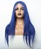 Blue Colored Straight Human Hair Wigs For Black Women