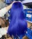 Blue Colored Straight Human Hair Wigs For Black Women