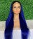 1B/Blue Straight Transparent Lace Front Wig Pre Plucked  