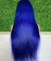 1B/Blue Straight Transparent Lace Front Wig Pre Plucked  