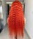 Bright Orange Color Deep Wave Lace Front Human Hair Wig