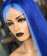 Highlight Blue Straight Transparent Lace Wig Pre Plucked