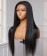 Light Yaki Straight Human Hair Wigs Pre Plucked Baby Hair 