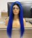 1B/Blue Straight Transparent Lace Front Wig Pre Plucked  