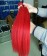 99J Red Color Straight Human Hair Bundles With Lace Closure