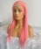 Pink Straight Human Hair 13X4 Lace Wigs For Black Women